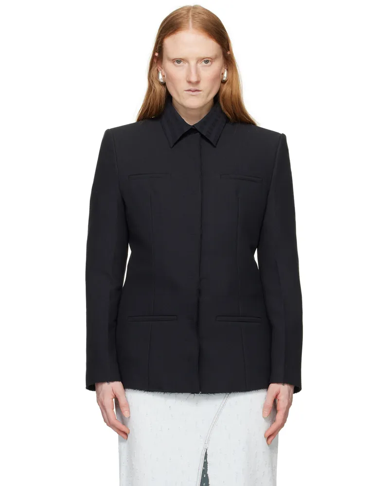 MSGM Black Raw Edge Blazer 99