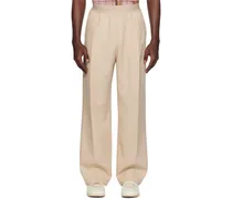 Beige Relaxed-Fit Trousers