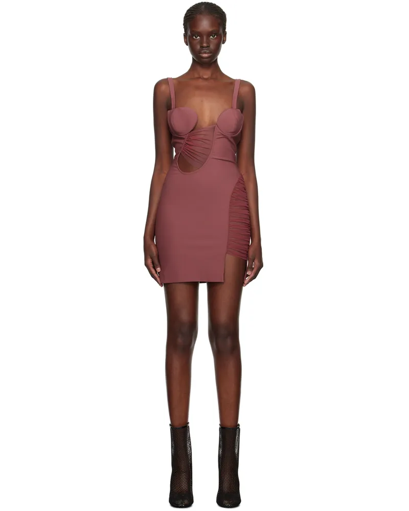Nensi Dojaka Pink Asymmetrical Minidress Crushed
