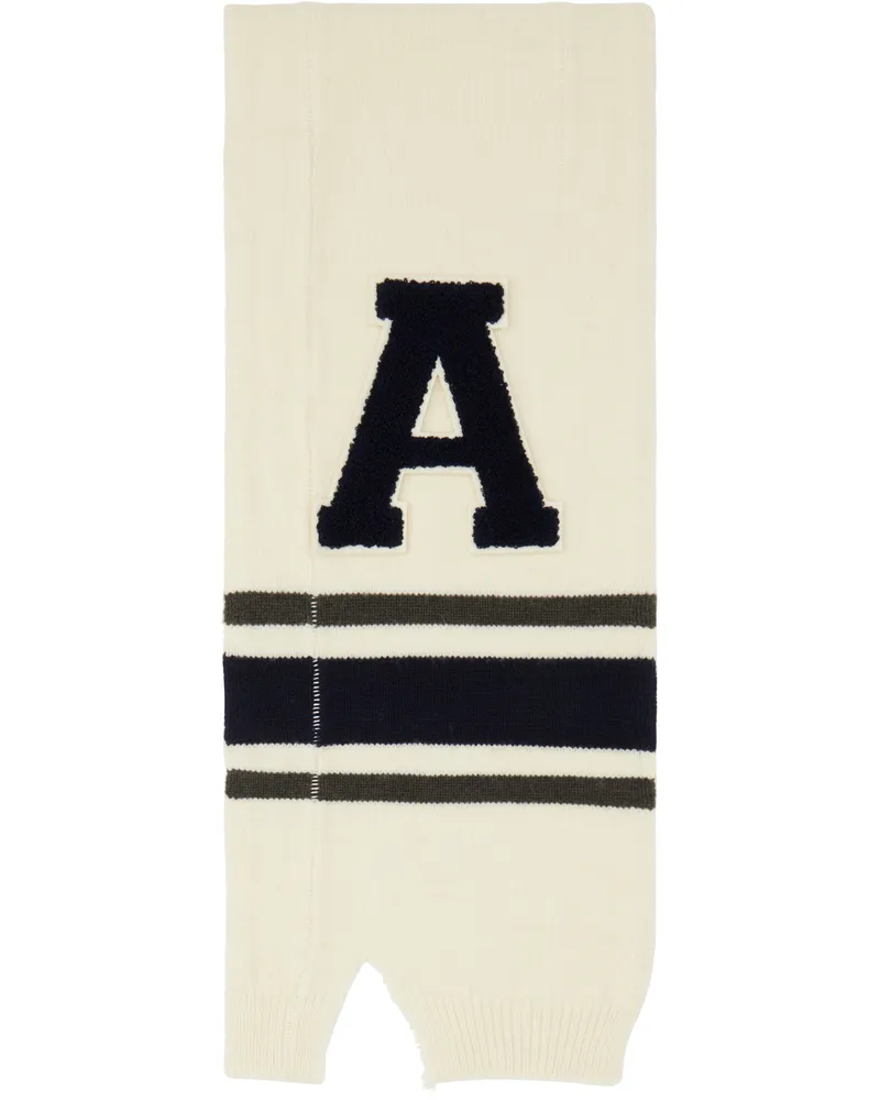 AMBUSH Off-White Knit Scarf Navy