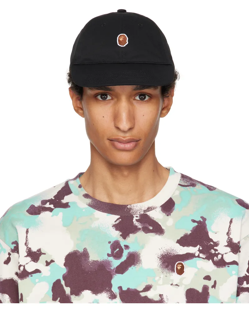 BAPE Black One Point Cotton Twill Cap Blk-black