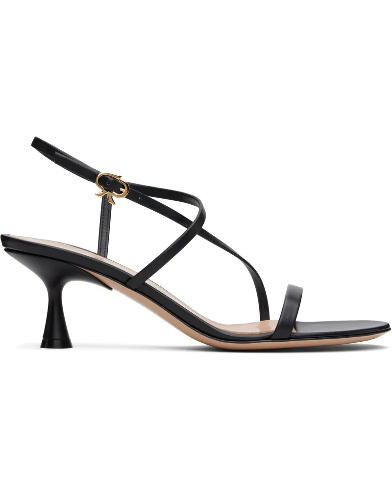 Gianvito Rossi Black Strappy 55 Heeled Sandals Black