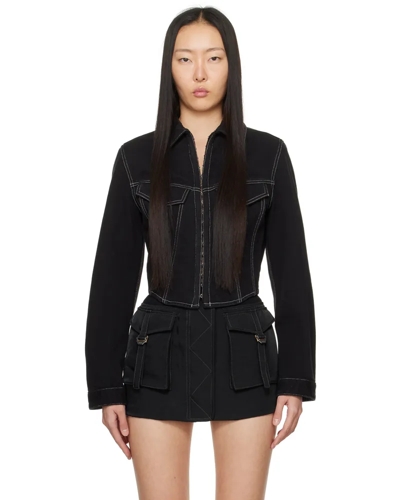 Dion Lee Black Corset Denim Jacket Black