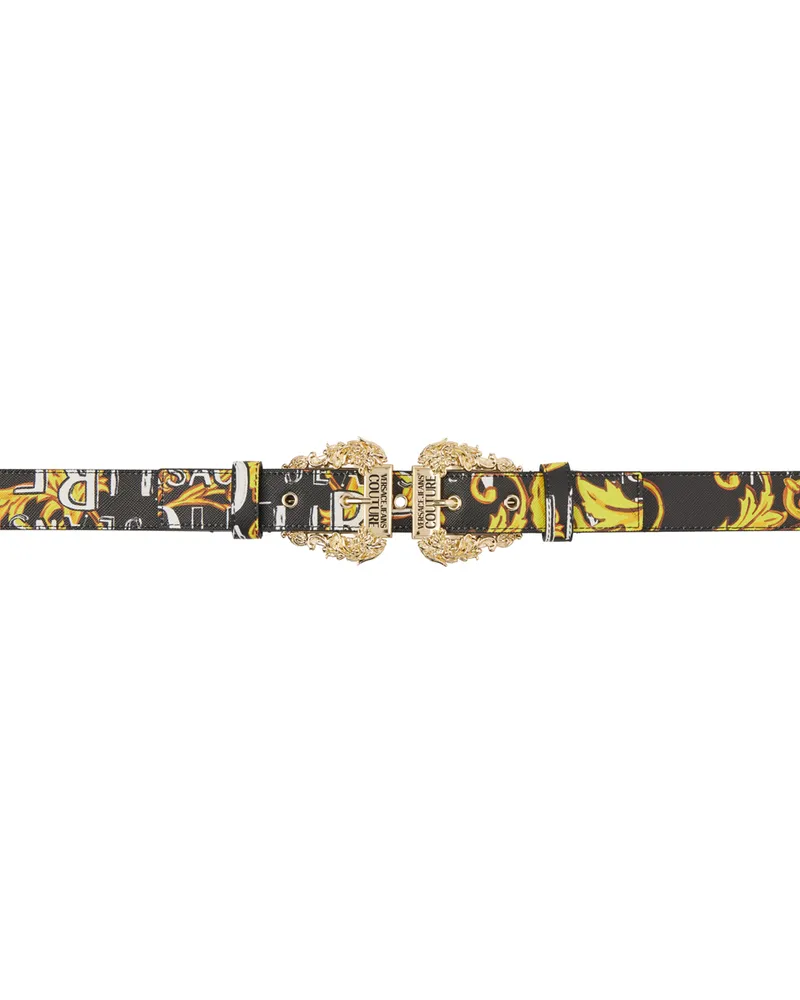 Versace Jeans Black & Yellow Logo Couture Belt Eg89