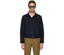 Navy Garment-Dyed Denim Jacket