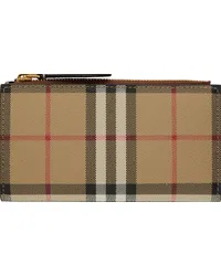 Burberry Beige Check Medium Bifold Wallet Archive