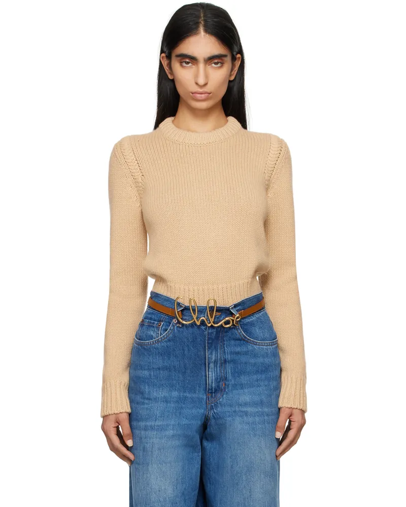 Chloé Beige Cropped Sweater 6h2