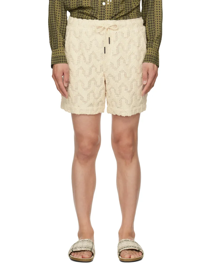OAS Off-White Atlas Crochet Shorts Offwhite