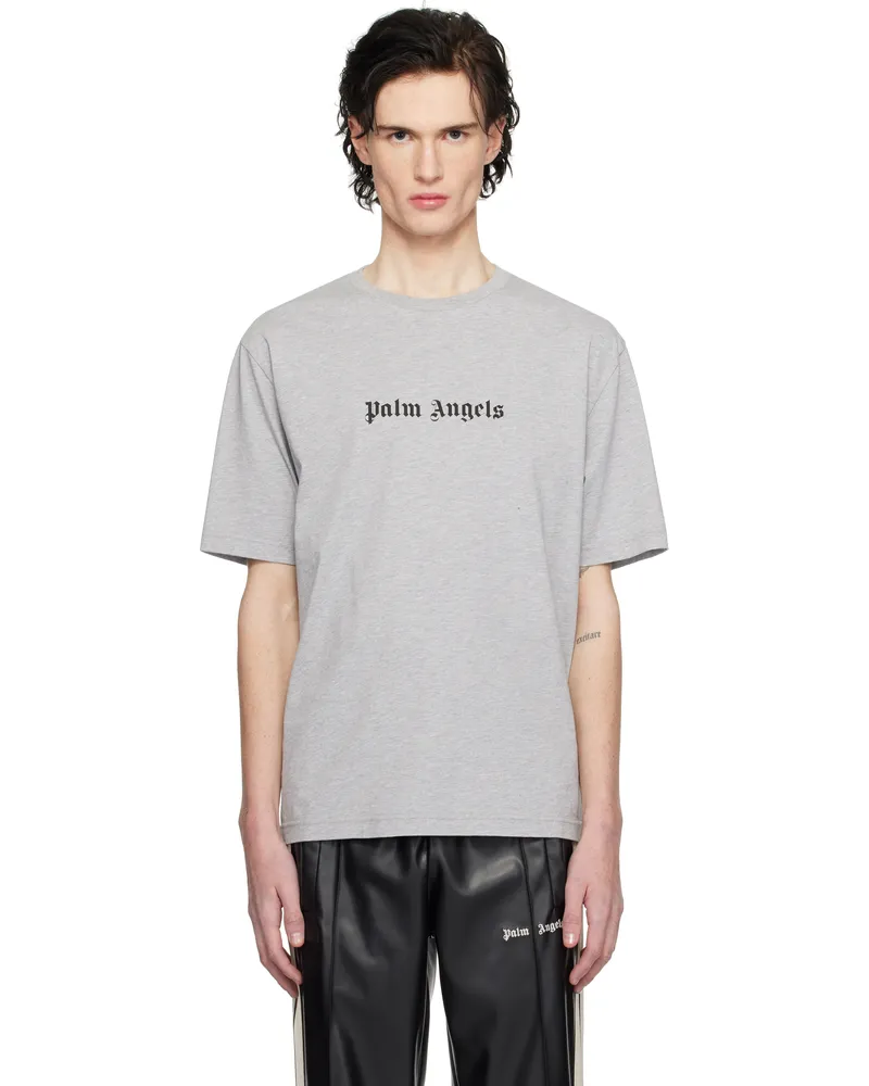 Palm Angels Gray Slim Fit T-Shirt Melange