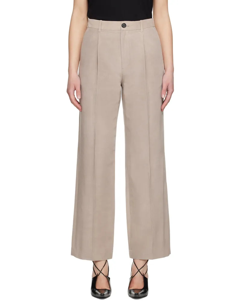 UMBER POSTPAST Beige Creased Trousers Beige