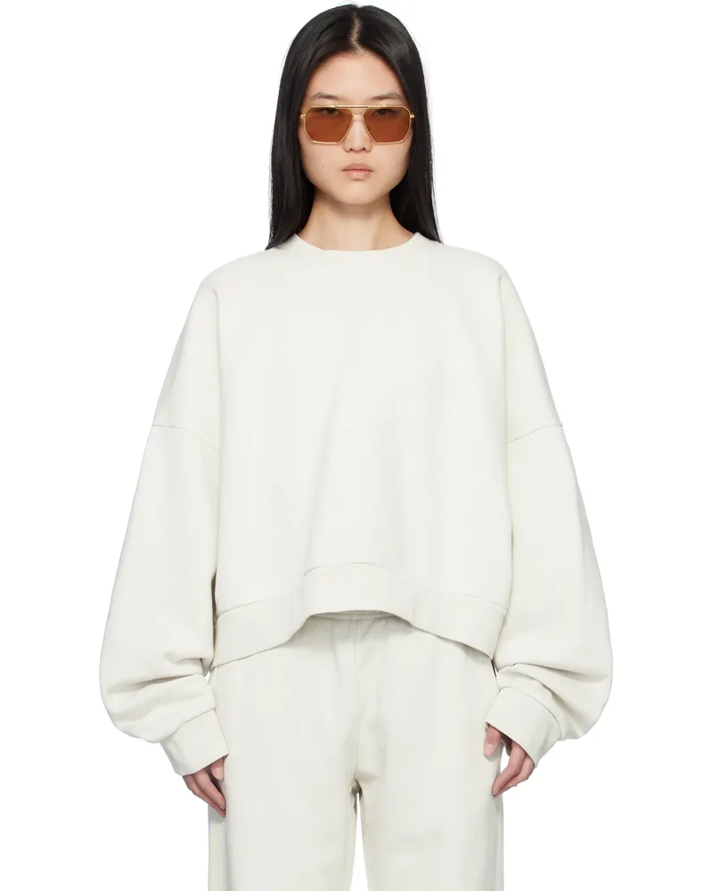 Entire Studios Off-White Box Crew Sweatshirt Rice