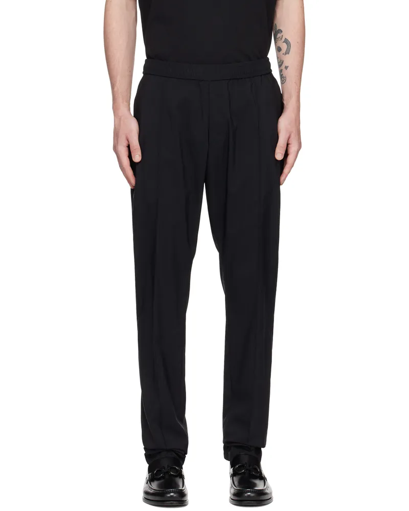 Emporio Armani Black Pinched Seam Trousers Nero