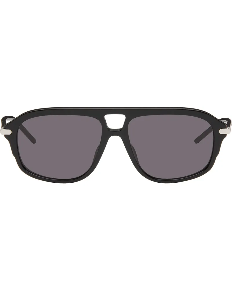 Givenchy Black GV One Aviator Sunglasses Shiny