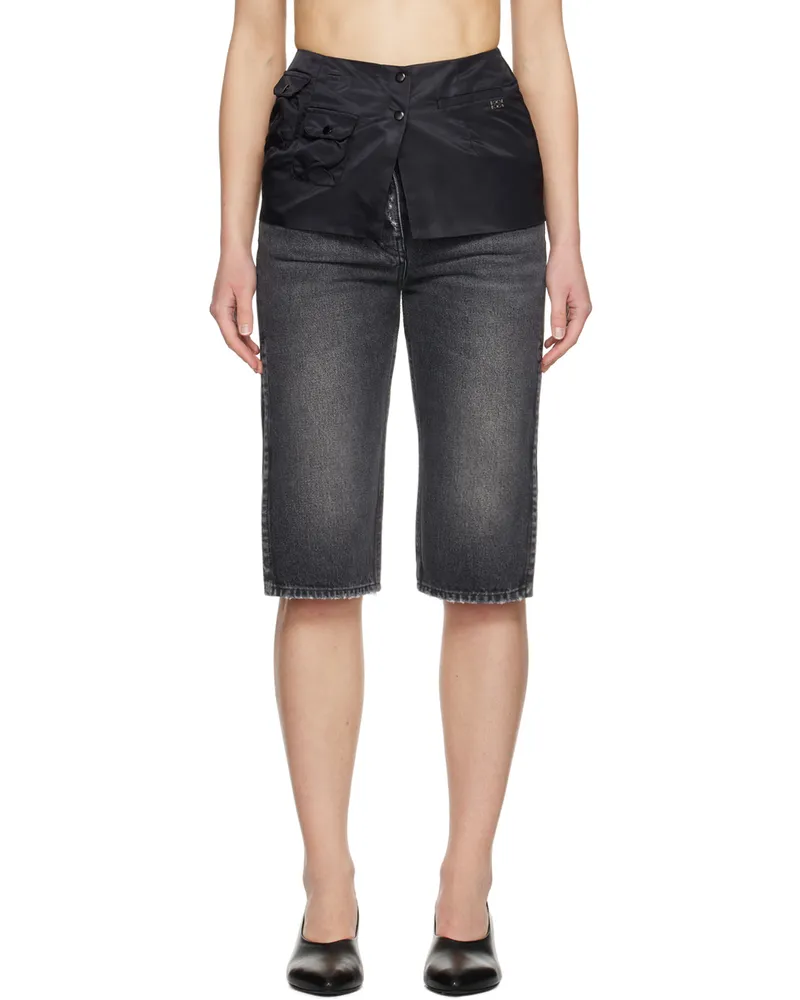 Kijun Black Military Wrap Miniskirt Black