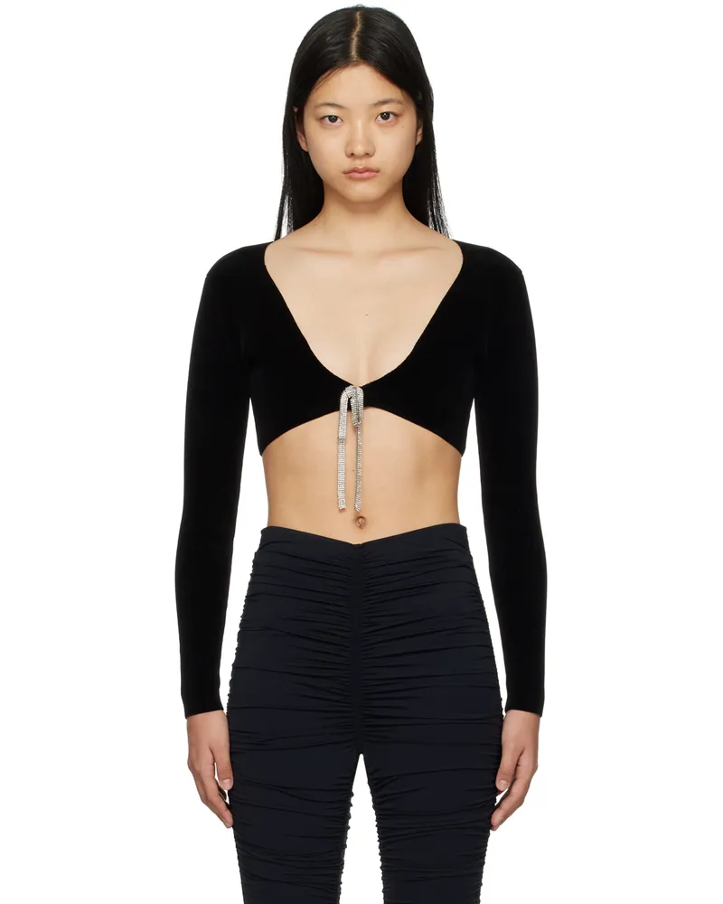 Alexander Wang Black Cropped Cardigan 001