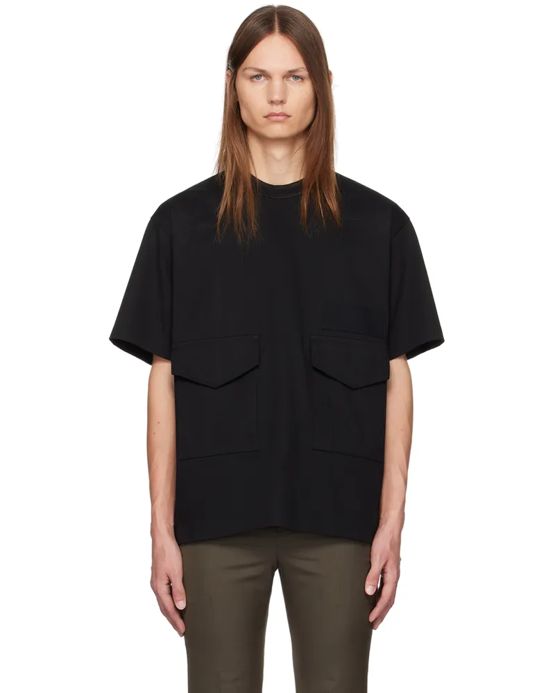Sacai Black Flap Pocket T-Shirt 001