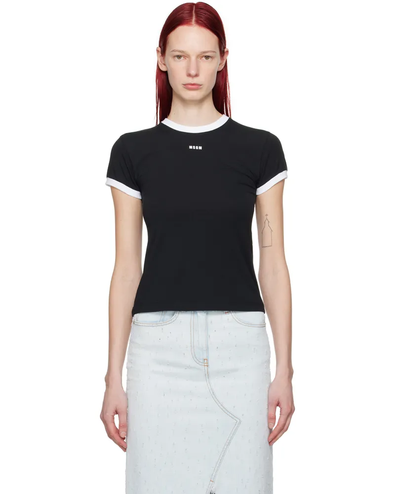 MSGM Black Contrast T-Shirt 99
