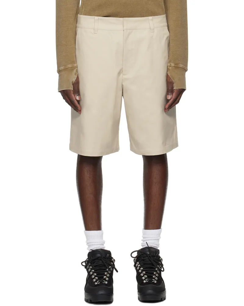 Heliot Emil Beige Igneous Shorts Stone