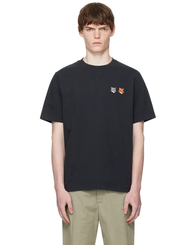 Kitsuné Black Double Bold Fox Head Comfort T-shirt P190