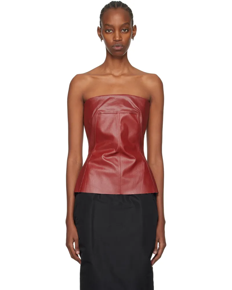 Rick Owens Red Coated Denim Camisole 03