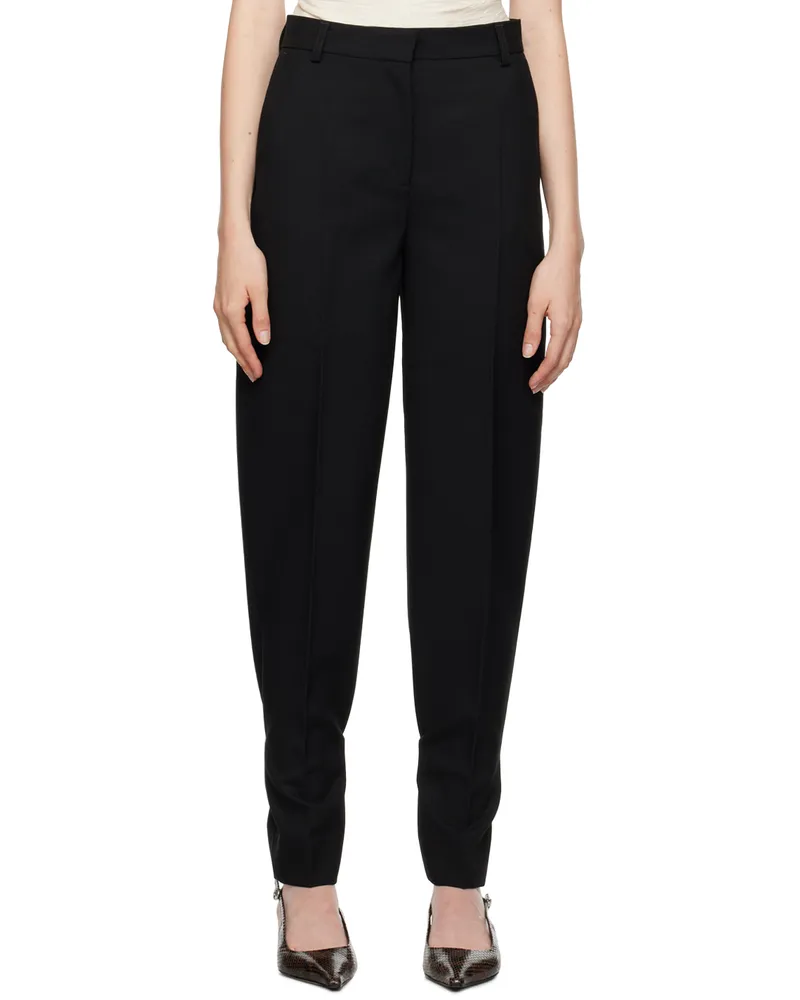 Totême Black Buckled Slouch Trousers Black