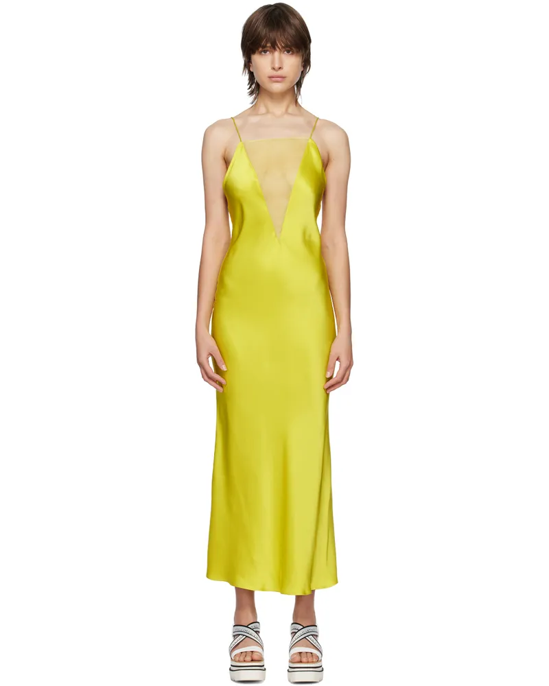Stella McCartney Yellow Sheer Panel Maxi Dress 8301