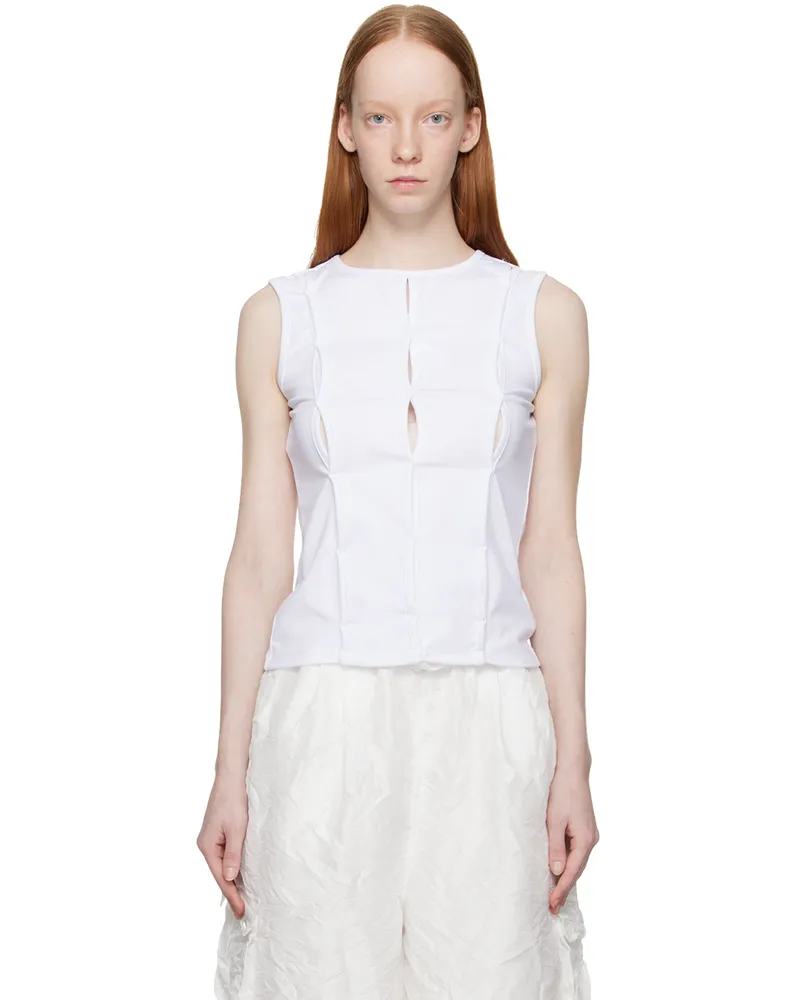 lesugiatelier White Cutout Tank Top White