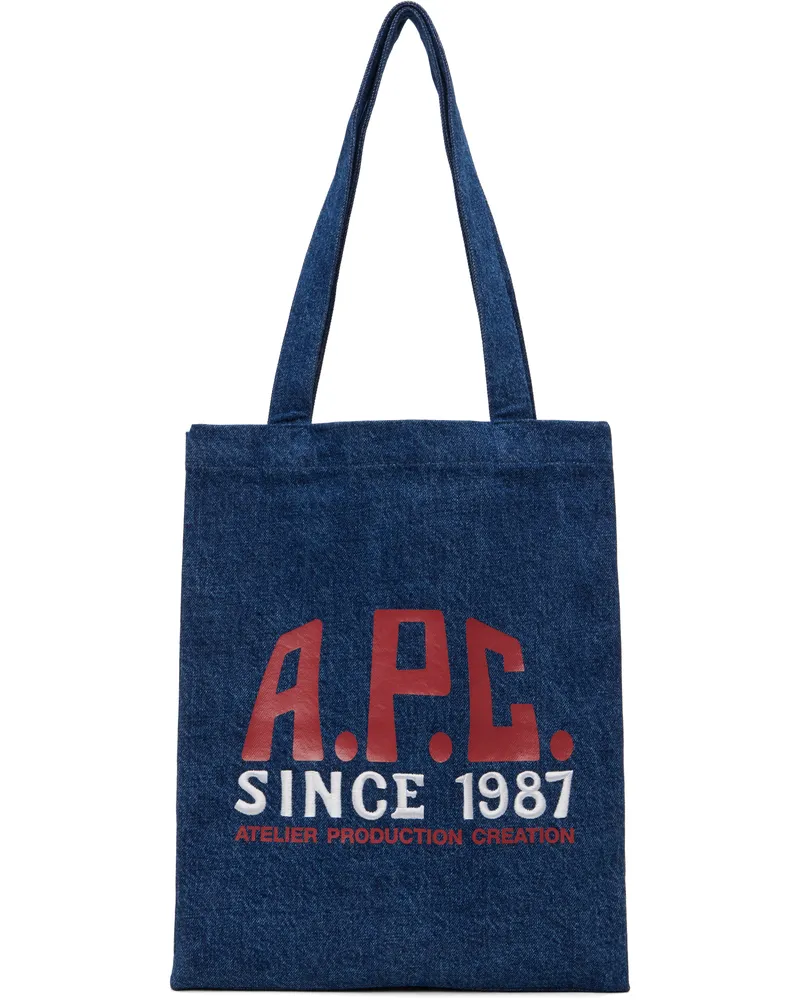 A.P.C. Indigo Lou Carpenter Denim Tote Ial
