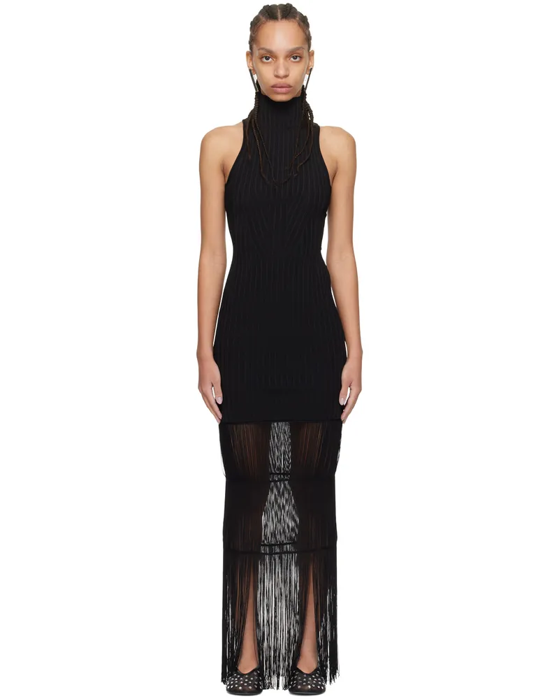 KHAITE Black 'The Zare' Midi Dress 200