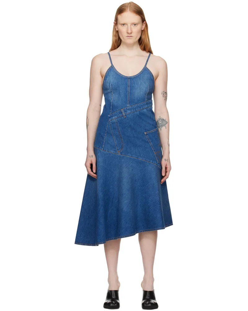 J.W.Anderson Blue Twisted Denim Midi Dress 804