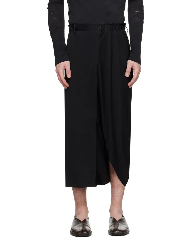 Issey Miyake Black Basic Trousers 15-black