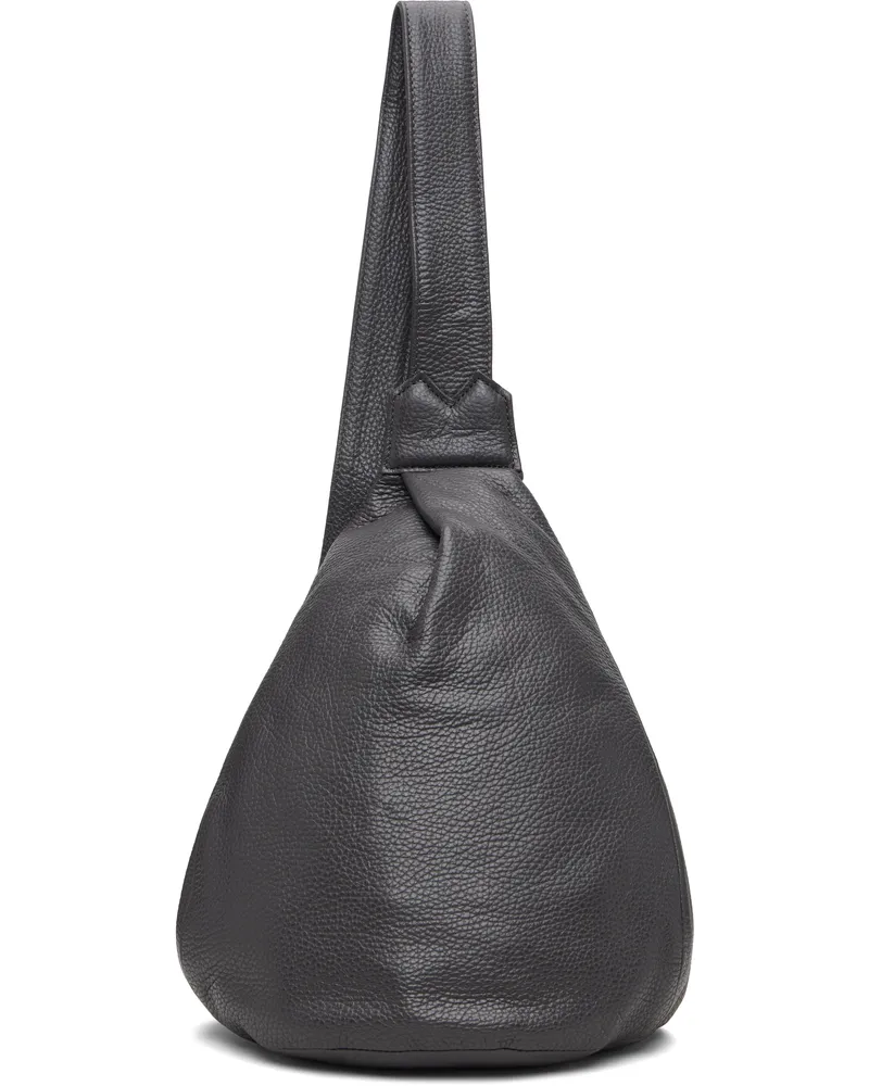 Yohji Yamamoto Gray Tuck Sling Small Bag 1