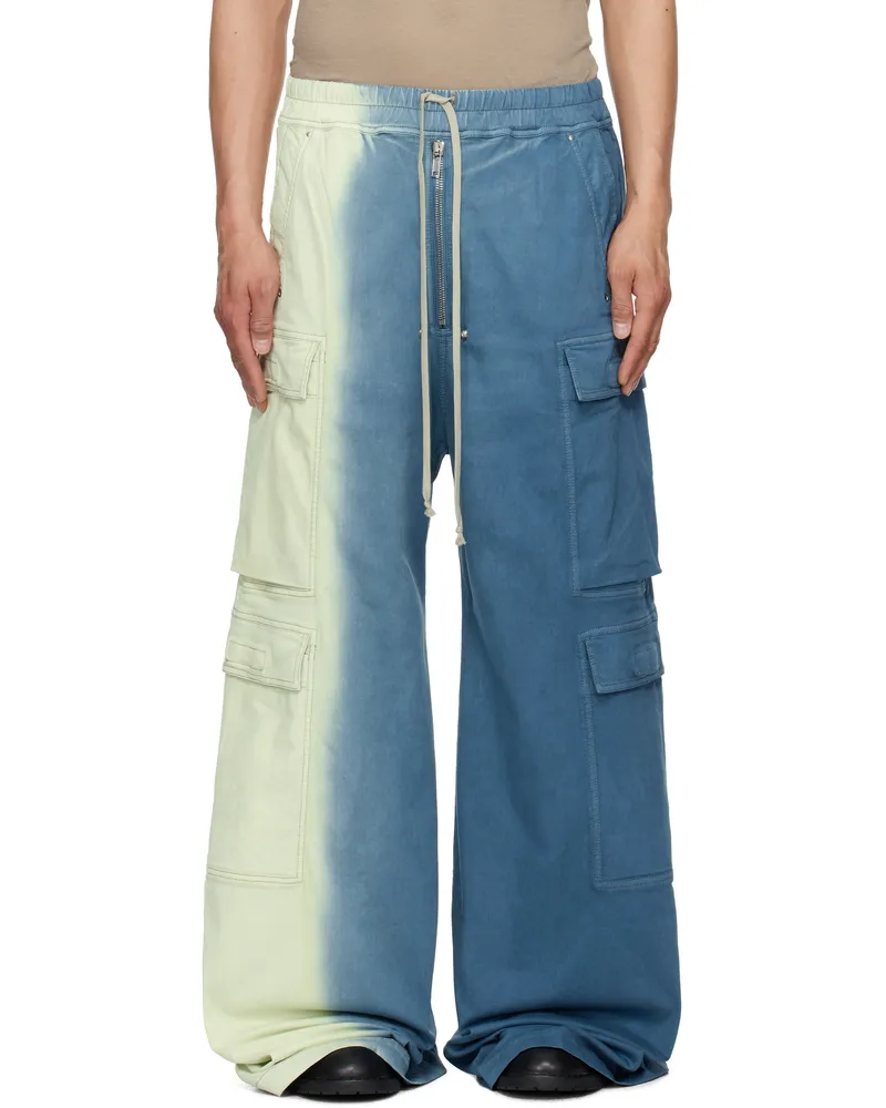 DRKSHDW by Rick Owens Off-White & Blue Hollywood Double Cargo Jumbo Belas Denim Pants 86d