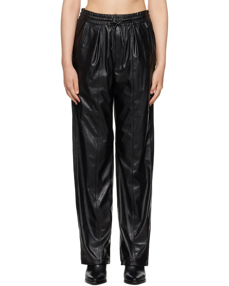 Étoile Isabel Marant Black Brina Faux-Leather Trousers 01bk