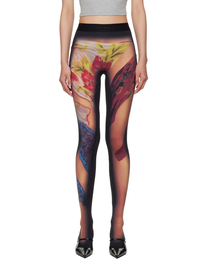 Marine Serre Multicolor Recycled Draped Statue Jersey Leggings Bg50