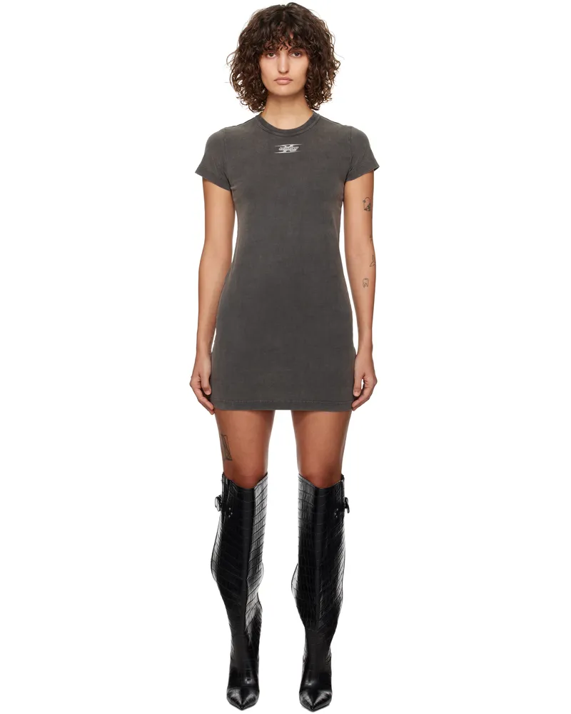 Alexander Wang Gray Blade Logo-Embossed Minidress 208a
