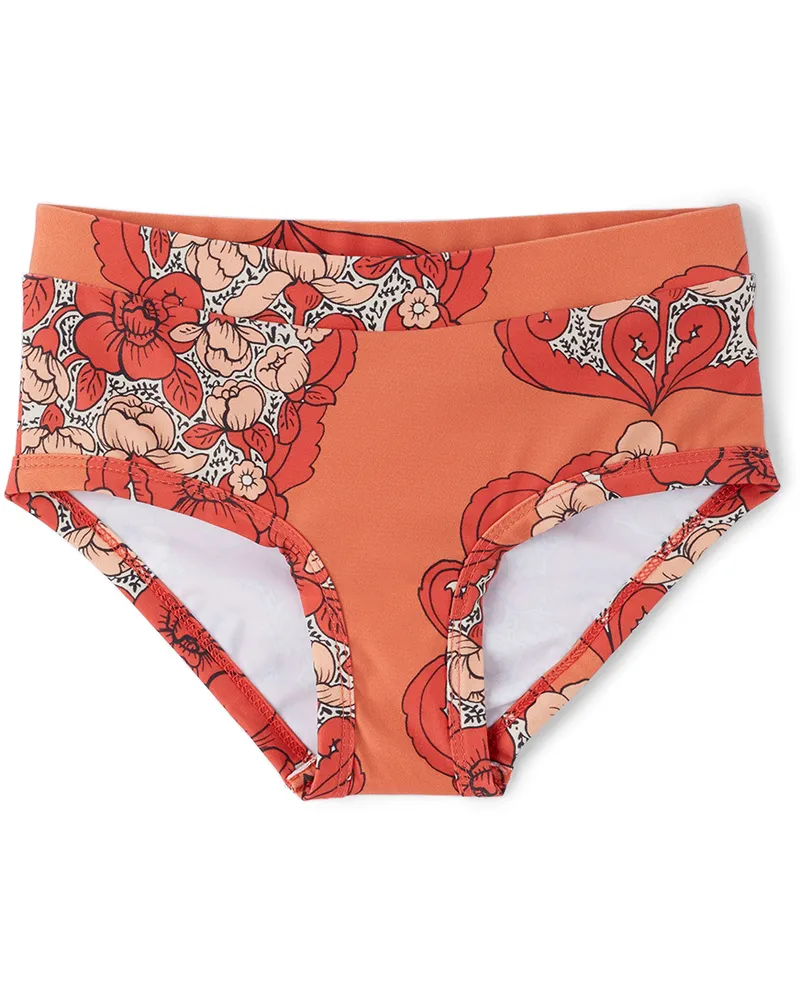 Mini Rodini Kids Red Flowers Swim Briefs Red