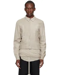 Rick Owens Off-White Porterville Alice Strobe Leather Jacket Pearl