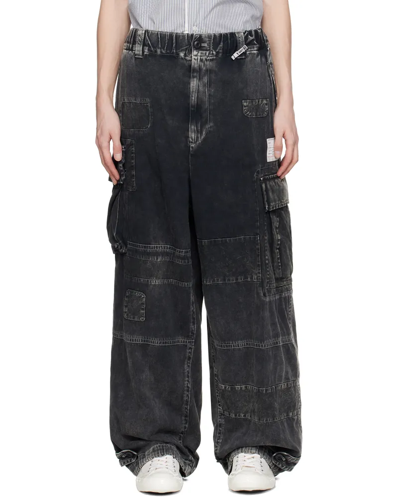 MIHARAYASUHIRO Black Repair Cargo Pants Black