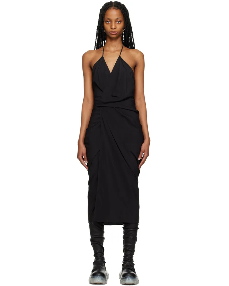 Rick Owens Black Laura Midi Dress 09