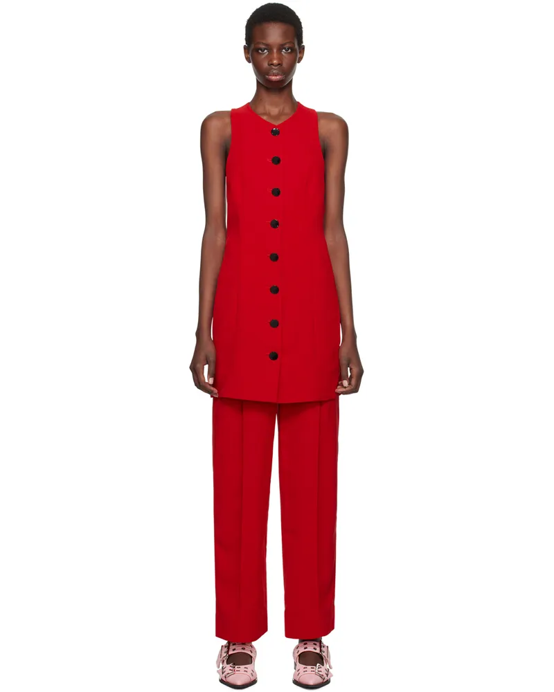 Ganni Red Button Minidress 396