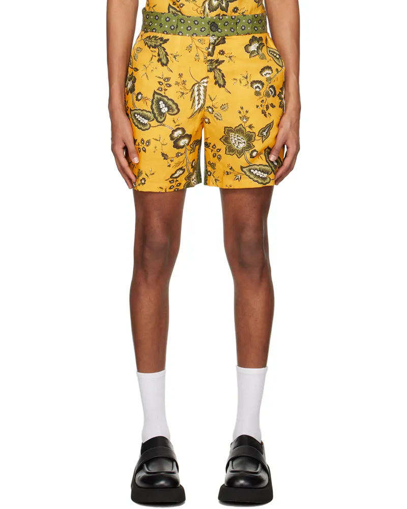 Erdem Yellow Lucas Shorts Saffron