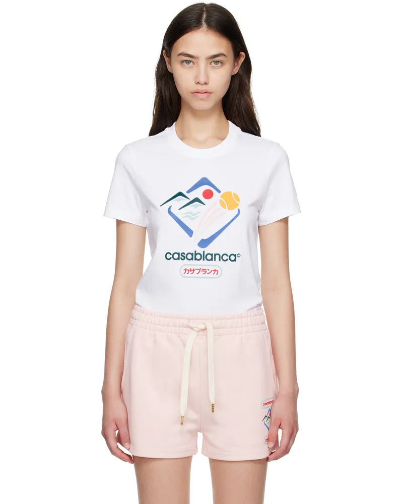 Casablanca Paris White 'Casablanca' Montagne Sportif T-shirt Casablanca
