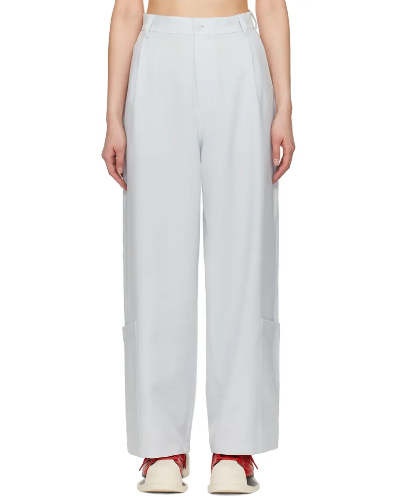 Y-3 Gray Sport Uniform Wide-Leg Trousers Grey