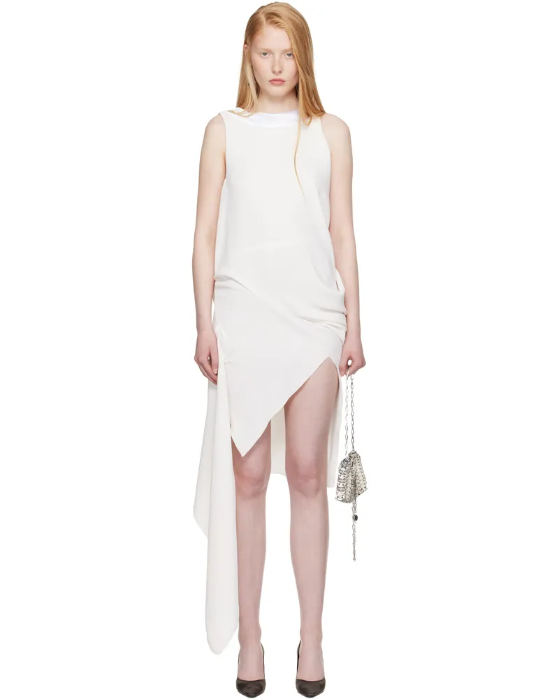 AARON ESH SSENSE Exclusive Bridal Capsule Boat Neck Minidress White