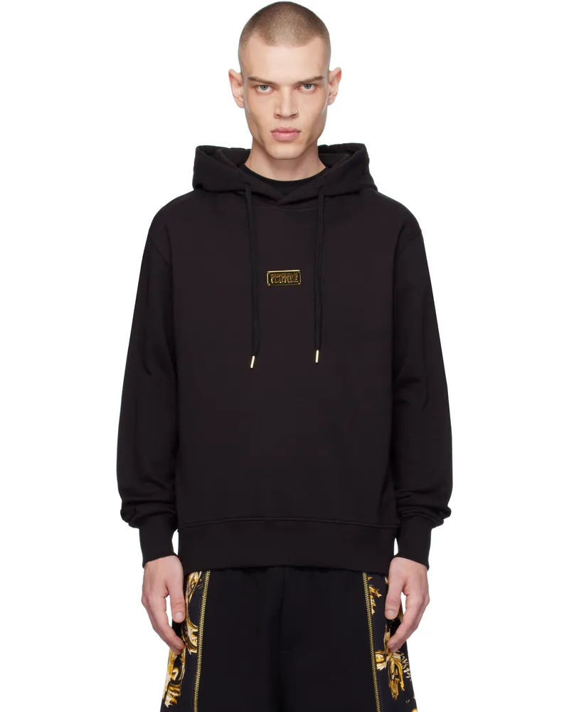Versace Jeans Black Logo Regular-Fit Hoodie E899-black