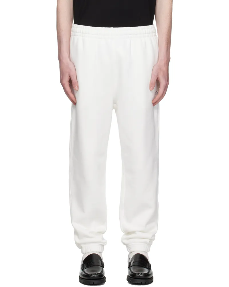 Lacoste White Fleece Sweatpants Flour