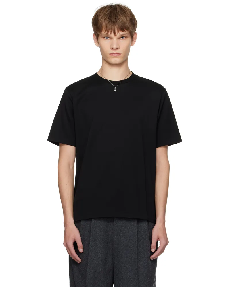 AURALEE Black Luster Plaiting T-shirt Black