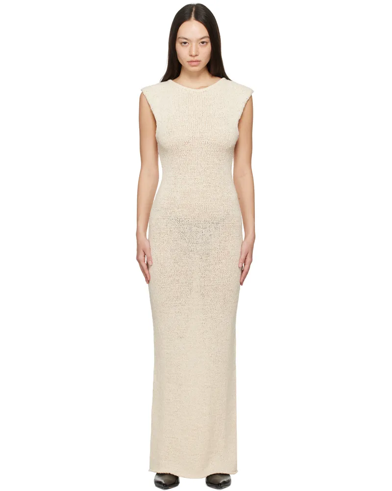 Paris Georgia SSENSE Exclusive Off-White 'Elemental by Paris Georgia' Tape Maxi Dress Ivory