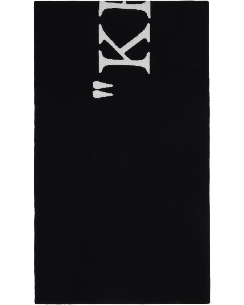 OFF-WHITE Black & White 'Keep Warm' Scarf Black